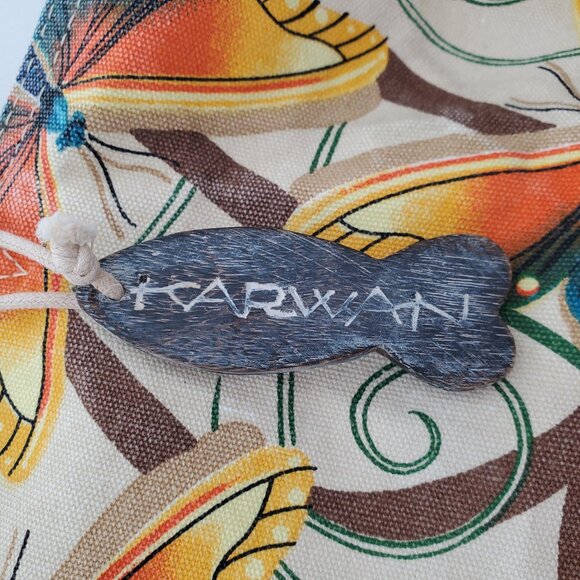 Vintage Karwan Hawaiian Butterfly Canvas beach Tote - XL - Picture 8 of 9